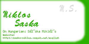miklos saska business card